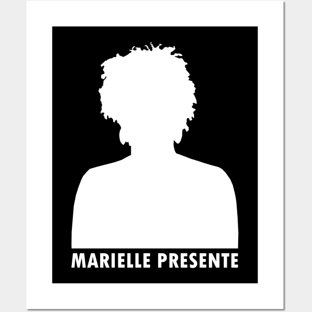 Marielle Franco Silhouette (Marielle Presente) - white Wall Art by Everyday Inspiration